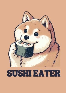 Shiba dog sushi lover