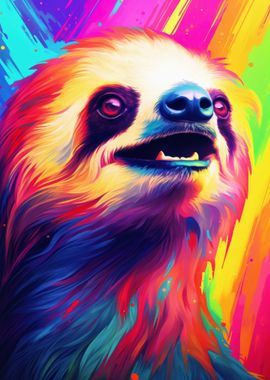 Funny Sloth Colorful