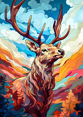 Vibrant Highland Deer