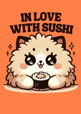 Cute kawaii pet sushi lover