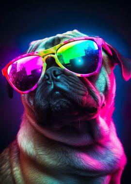 Pug with Sunglasses