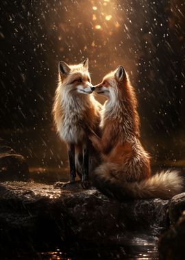 fox couple in love