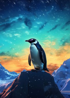 Penguin Polar Lights