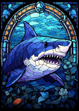 Shark Glass Art