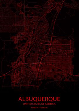 Albuquerque USA Red Map