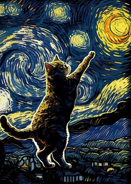 Starry Night Cat 