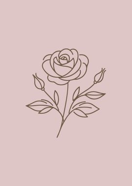 Pair of Roses Line Art