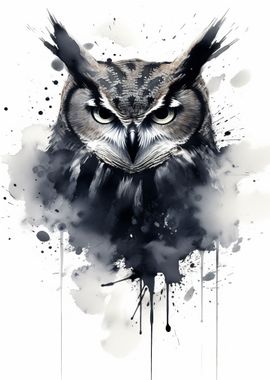 Owl Black And White