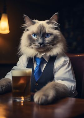 Ragdoll Cat in the Pub