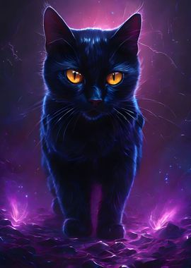 mystical black cat