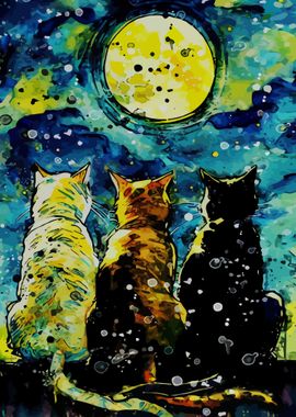 Starry Night Cat 