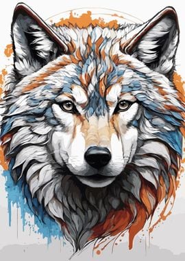 Wolf Animal in Watercolor