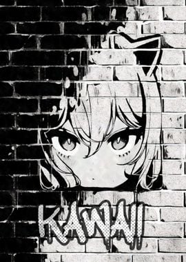 Kawaii Cat Girl Graffiti