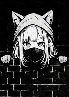 Dark Cat GirlGraffiti