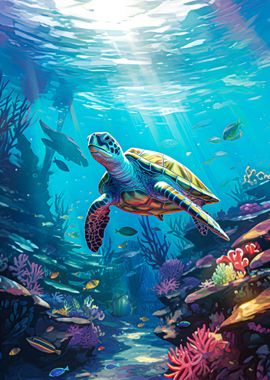 Sea Turtle Animal Ocean