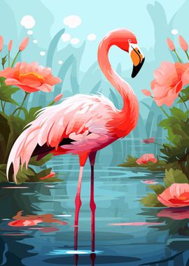 Floral Flamingo