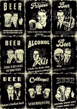 Collage vintage beer