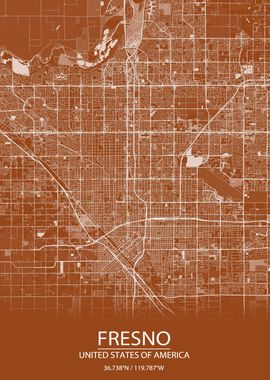 Fresno CA Brown City Map