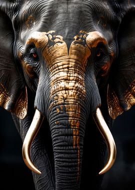 black and gold Elephant 