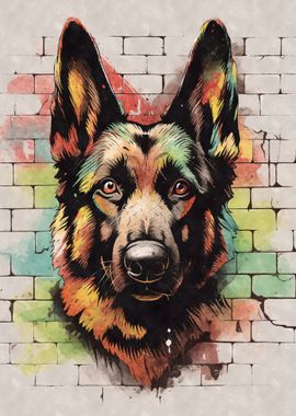 German Shepherd Graffiti