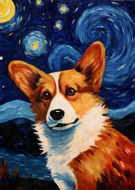 Welsh Corgi Starry Night