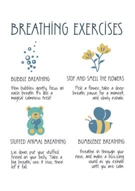 Breathing Exercises Kids 4' Poster, picture, metal print, paint by