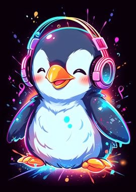 Happy Penguin Headphones