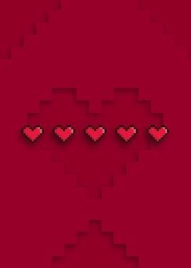 Hearts pixel game