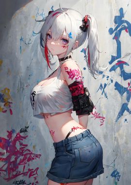 Graffiti Anime Girl Kawaii