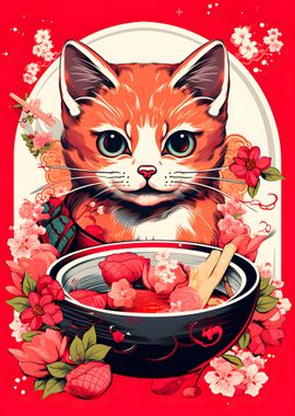 Japan cat Ramen Ruby Art