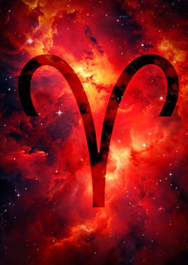 Aries Nebula Zodiac Symbol