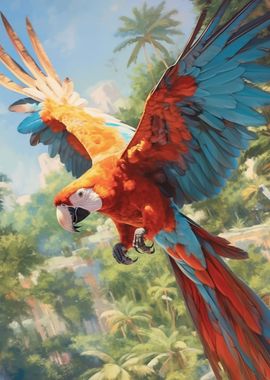 Macaw Oil Painting