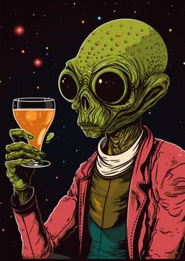 Alien with a Beer