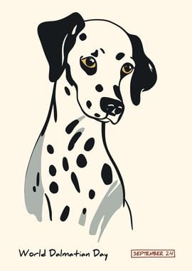 Dalmatian Drawing Poster