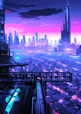 Cyberpunk Synthwave City