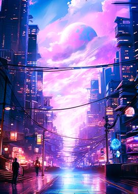 Cyberpunk Synthwave City