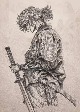 Samurai Warrior with Sword