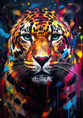 Leopard Graffiti Mural