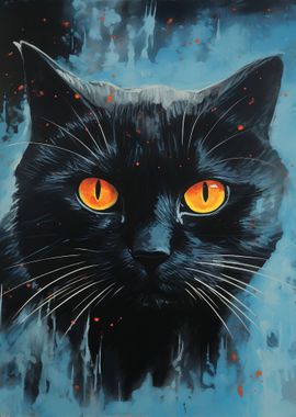 Black Cat Painting