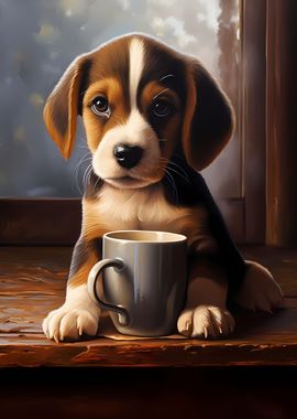 Cute Dog Puppy Coffee Pup