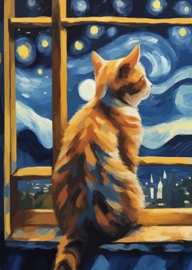 Starry Night Cat 