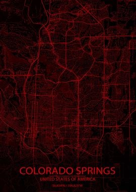 Colorado Springs Red Map