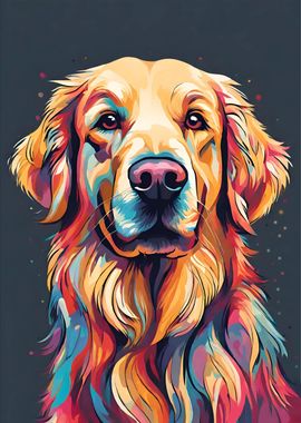 Golden Retriever Colorful