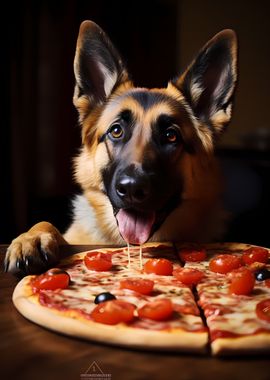 German Shepherd Pizza Dog