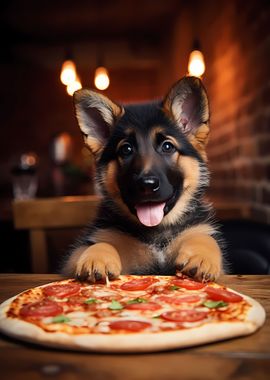 German Shepherd Pizza Pup