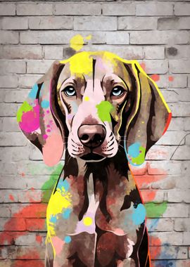 Weimaraner Dog Graffiti