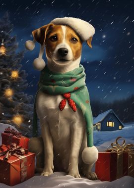 Cute Jack Russell Xmas