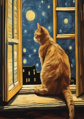 Starry Night Cat 