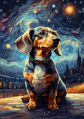 Dachshund Night Sky