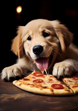 Golden Retriever Pizza Pup